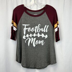 Gameday By LDLA Womens “Football Mom” 3/4 Length Sleeve Top Multicolor Sz M
